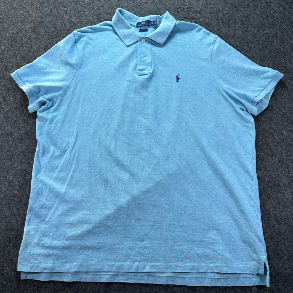 Polo Ralph Lauren Mens Blue Classic Fit Pony Logo Polo Shirt XXL